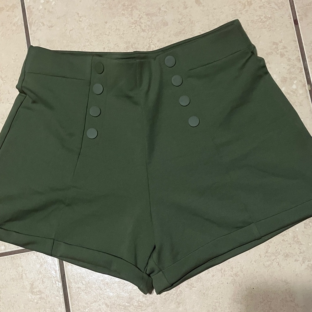 Olive Green Women's Shorts